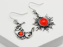 Load image into Gallery viewer, Handmade Carnelian Natural Drop Earrings , Moon &amp; Sun Earrings
