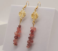 Load image into Gallery viewer, Handmade Strawberry Quartz Natural Drop Earrings , Stone Earrings
