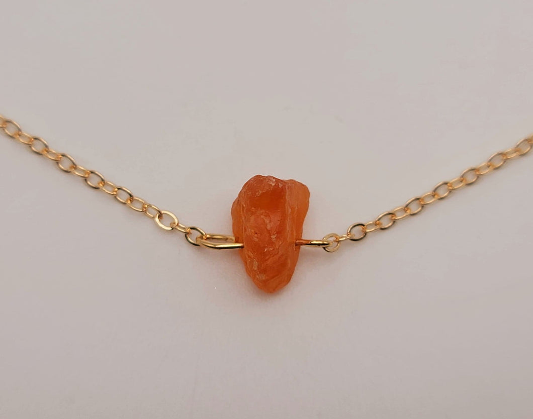 Raw Crystal Necklace, Carnelian Rough Stone Necklace, Amethyst Necklace