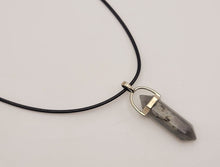 Load image into Gallery viewer, Labradorite Point Necklace Genuine Handmade Leather Necklace
