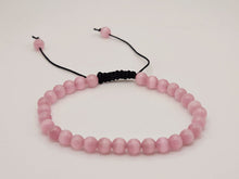 Load image into Gallery viewer, Pink Cats Eye Stone Bracelet Genuine bead bracelet Adjustable
