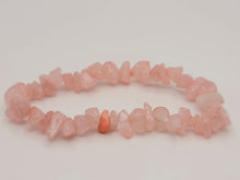 Load image into Gallery viewer, Rose Quartz Chip Bracelet Handmade Genuine Crystal Stretch  Bracelet
