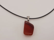 Load image into Gallery viewer, Crystal Necklace Silver Leather Carnelian Irregular Stone Healing Crystal Necklace
