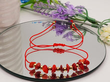 Load image into Gallery viewer, Radiant Red Jasper Chip Adjustable Bracelet - Handcrafted Beauty for Him or Her
