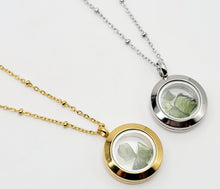 Load image into Gallery viewer, 100 % Natural Handmade Crystal Moldavite Necklace Stainless Steel Gold/ Silver
