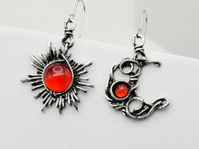 Load image into Gallery viewer, Handmade Carnelian Natural Drop Earrings , Moon &amp; Sun Earrings
