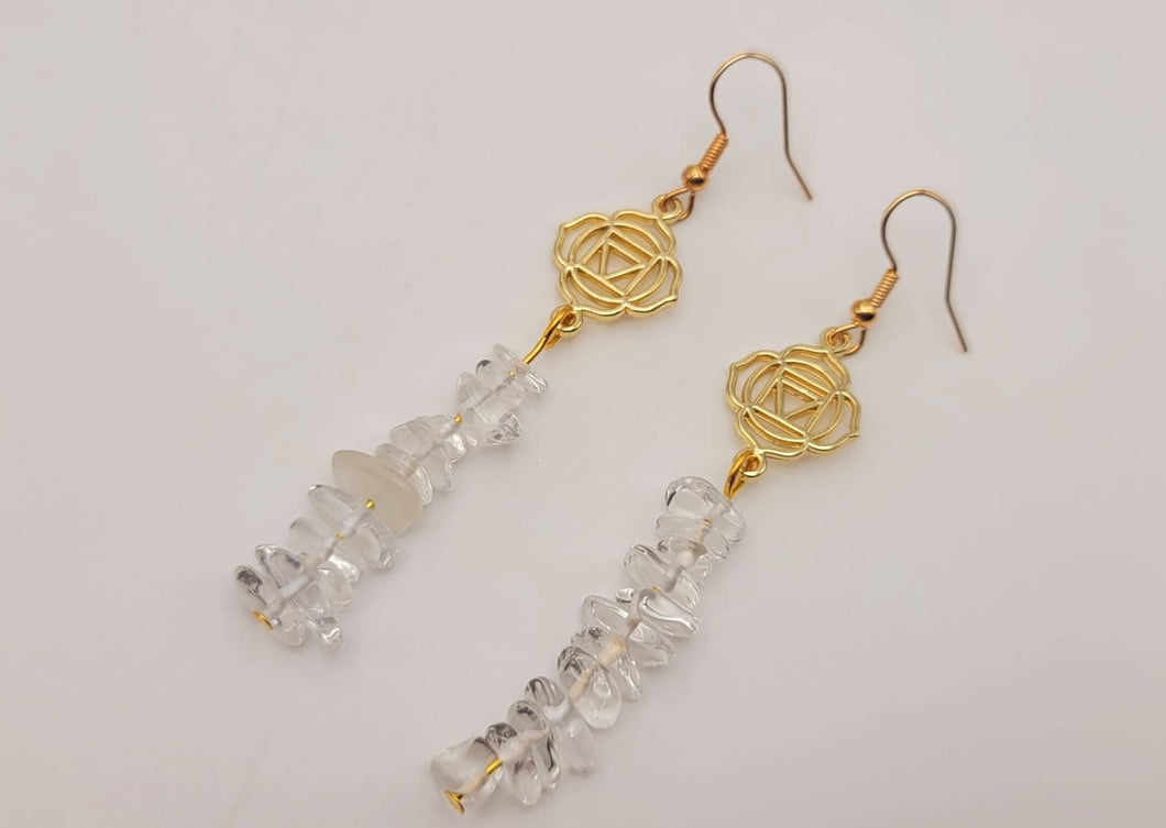 Handmade Clear Quartz  Natural Drop Earrings , Crystal  Earrings