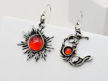 Load image into Gallery viewer, Handmade Carnelian Natural Drop Earrings , Moon &amp; Sun Earrings
