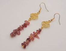 Load image into Gallery viewer, Handmade Strawberry Quartz Natural Drop Earrings , Stone Earrings
