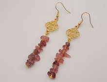 Load image into Gallery viewer, Handmade Strawberry Quartz Natural Drop Earrings , Stone Earrings
