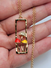 Load image into Gallery viewer, Mushroom Necklace  Boho Jewelry for Gift, Gold Mushroom Pendant, Hippie Jewelry
