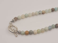 Load image into Gallery viewer, Amazonite Choker Necklace Silver tone Gorgeous Choker 4mm Beads
