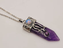 Load image into Gallery viewer, Natural Amethyst Point pendant necklace, natural Amethyst stone
