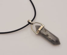 Load image into Gallery viewer, Labradorite Point Necklace Genuine Handmade Leather Necklace
