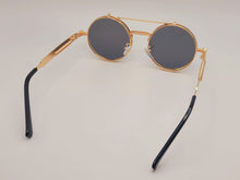 Load image into Gallery viewer, Steampunk Goggles Glasses Round Sunglasses Emo Retro Vintage
