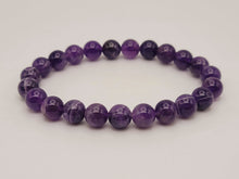 Load image into Gallery viewer, Natural Amethyst Bracelet, Handmade Semi Precious Gemstone 8mm
