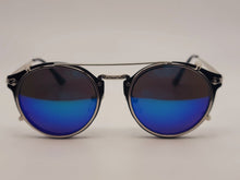 Load image into Gallery viewer, Steampunk Goggles Glasses Round Sunglasses Emo Retro Vintage Colorful Blue
