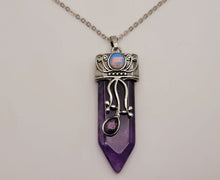 Load image into Gallery viewer, Natural Amethyst Point pendant necklace, natural Amethyst stone
