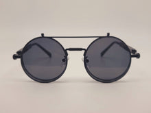 Load image into Gallery viewer, Steampunk Goggles Glasses Round Sunglasses Emo Retro Vintage Black
