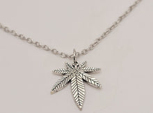 Load image into Gallery viewer, Stainless Steel Weed Necklace - Marihuana Necklace - Silver Necklace,
