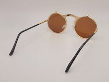 Load image into Gallery viewer, Steampunk Goggles Glasses Round Sunglasses Emo Retro Vintage Flip Up
