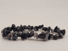 Load image into Gallery viewer, Snowflake Obsidian Healing Bracelet Chip Bracelet Handmade
