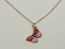 Load image into Gallery viewer, Butterfly Necklace - Trendy Butterfly necklace Silver tone
