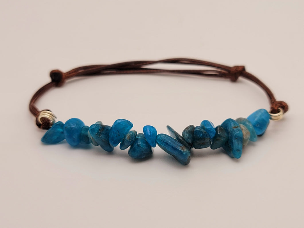 Handmade Blue Apatite Chip Adjustable Robe bracelet Powerful Bracelet