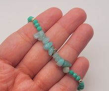 Load image into Gallery viewer, Amazonite Irregular Chips Stone bracelet 4mm adjustable to size
