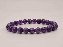 Load image into Gallery viewer, Natural Amethyst Bracelet, Handmade Semi Precious Gemstone 8mm
