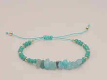 Load image into Gallery viewer, Amazonite Irregular Chips Stone bracelet 4mm adjustable to size
