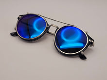 Load image into Gallery viewer, Steampunk Goggles Glasses Round Sunglasses Emo Retro Vintage Colorful Blue
