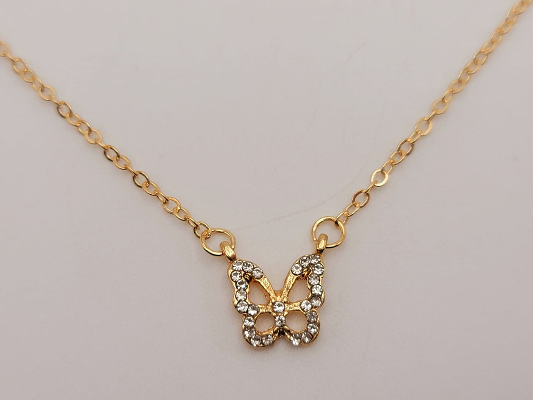 Minimalist Butterfly necklace simple necklace, dainty Golden necklace, Butterfly