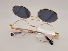 Load image into Gallery viewer, Steampunk Goggles Glasses Round Sunglasses Emo Retro Vintage
