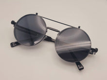 Load image into Gallery viewer, Steampunk Goggles Glasses Round Sunglasses Emo Retro Vintage Black
