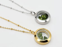 Load image into Gallery viewer, 100 % Natural Handmade Crystal Moldavite Necklace Stainless Steel Gold/ Silver
