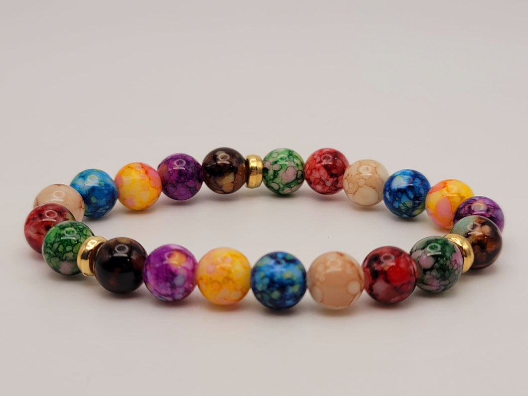 Multi colored 8mm Crystal bracelet for protection, Beautiful gift for her Multi-color