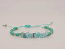 Load image into Gallery viewer, Amazonite Irregular Chips Stone bracelet 4mm adjustable to size
