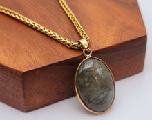 Load image into Gallery viewer, Trendy Labradorite Heart Choker Necklace Gold tone Gorgeous Choker
