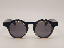 Load image into Gallery viewer, Steampunk Goggles Glasses Round Sunglasses Emo Retro Vintage Golden Black
