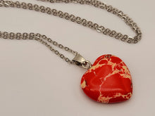 Load image into Gallery viewer, Natural Handmade Crystal Necklace Silver Tone Heart Turquoise Healing Crystal
