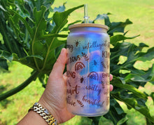 Load image into Gallery viewer, Glitter Shinny 16 OZ Daily Affirmations Glass Can Motivation
