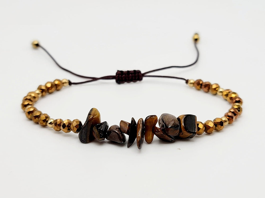 Tiger's Eye Adjustable robe bracelet Natural Genuine Tiger Eye Lucky Gemstone