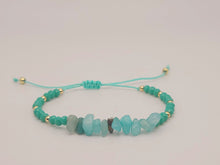 Load image into Gallery viewer, Amazonite Irregular Chips Stone bracelet 4mm adjustable to size
