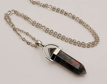 Load image into Gallery viewer, Crystal Necklace Blood Stone Healing Crystal Necklace Silver tone
