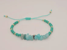 Load image into Gallery viewer, Amazonite Irregular Chips Stone bracelet 4mm adjustable to size
