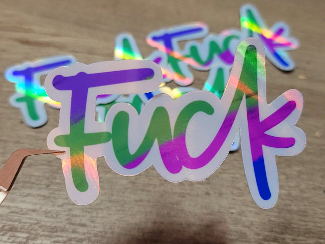 Holographic Waterproof 90s Nostalgia Rainbow Vinyl Sticker,