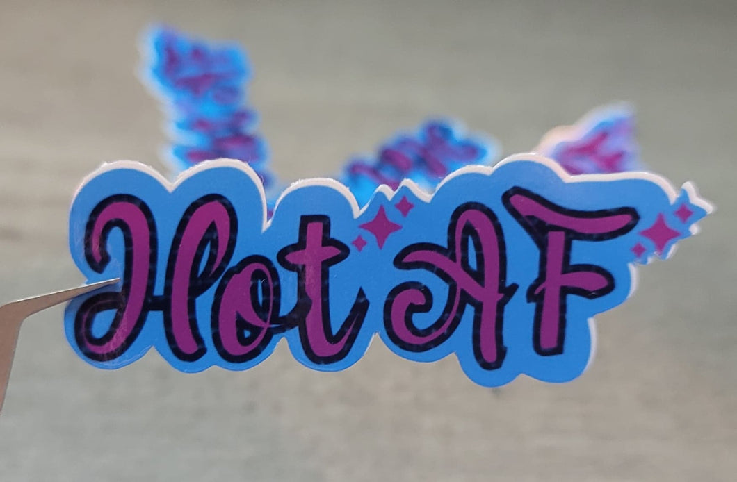 Holographic Waterproof 90s Nostalgia HOT AF Vinyl Sticker,