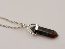 Load image into Gallery viewer, Crystal Necklace Blood Stone Healing Crystal Necklace Silver tone
