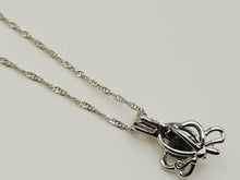 Load image into Gallery viewer, 100% Genuine Natural Moldavite Flower Locker Necklace  Silver Tone
